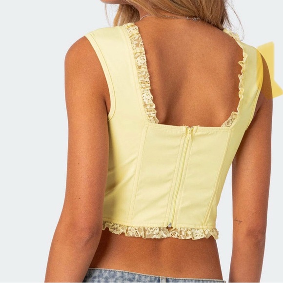 PacSun Button Front Lacey Corset - Picture 3 of 5